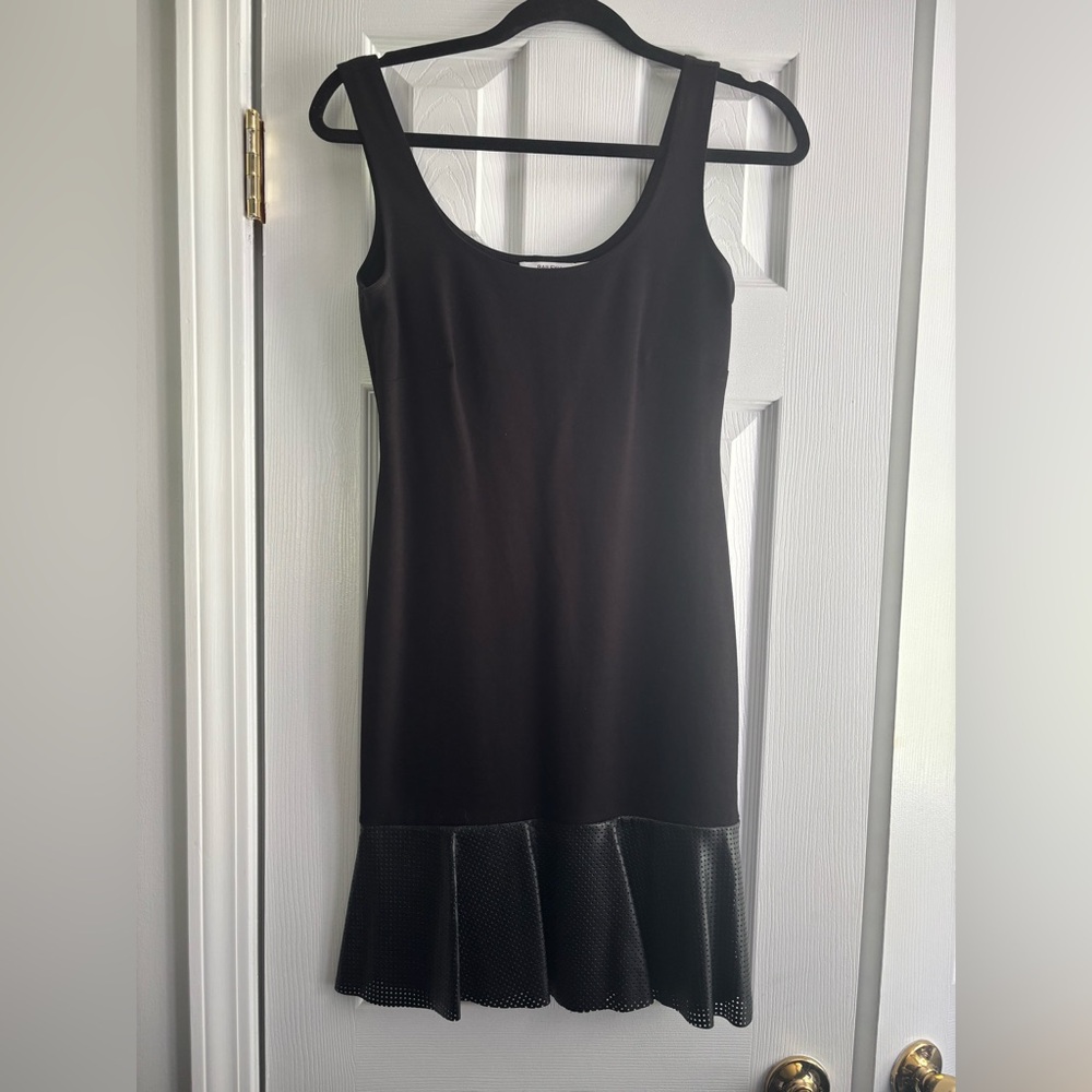 Bailey 44 Black Mini Dress with leather bottom